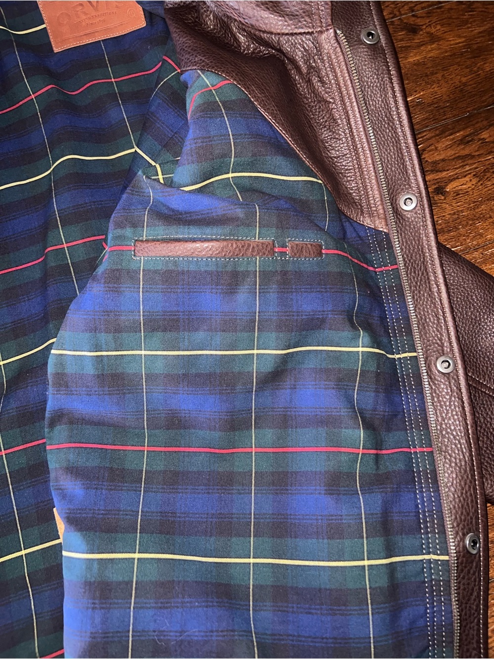 Orvis Dark Brown Bison Leather Jacket - Picture 6 of 14